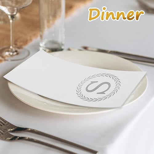 Vista 63 de 100 servilletas desechables con monograma de plata, toallas de mano decorativas con letra A, servilletas de cena para invitados, toallas de mano