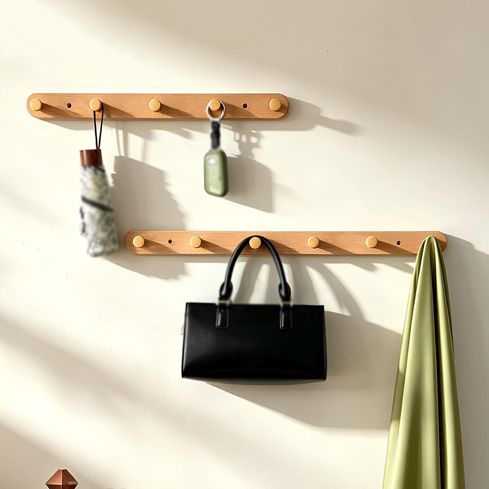 Garderobenleiste Garderobenständer, Wandgarderobe Holz, Kleiderhaken Wand
