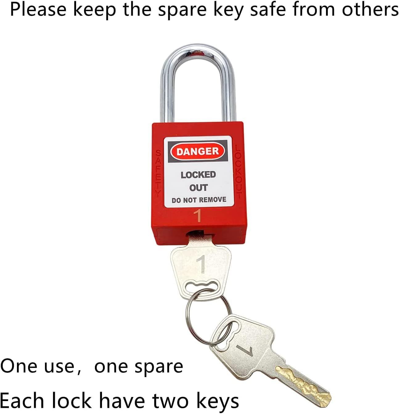 SAFBY 50 Keyed Different Lockout Tagout Locks with 50 Lock Out Tag Out Tags - Loto Safe Padlocks for Lock Out Tag Out Stations and Devices