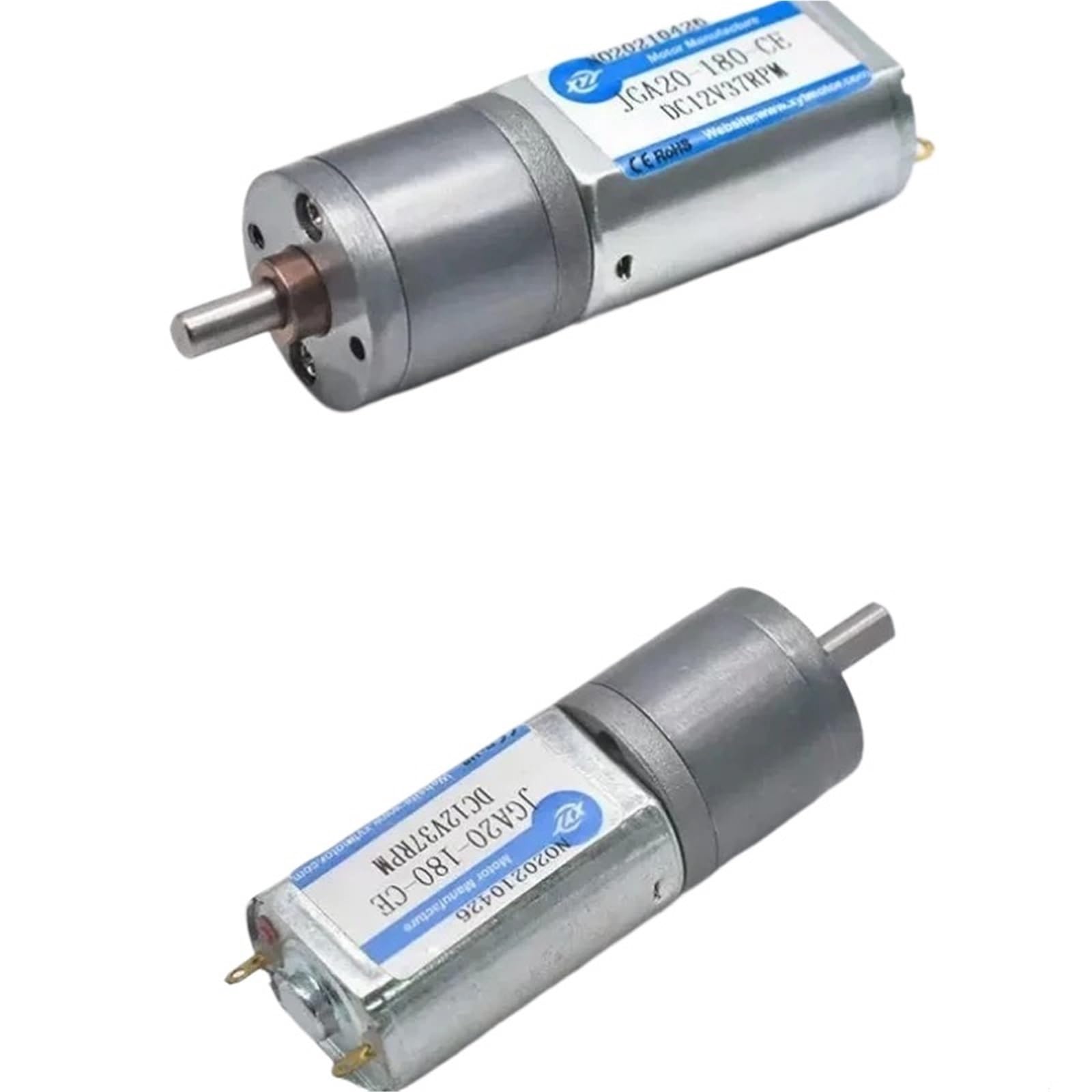 Motorreductor de 6V, 12V y 24V, 20, 21, 28 y 37-833 RPM, Giro a la Derecha o a la Izquierda, Reductor de Velocidad JGA20-130, Accesorios for proyectos de Bricolaje(12v,37RPM)
