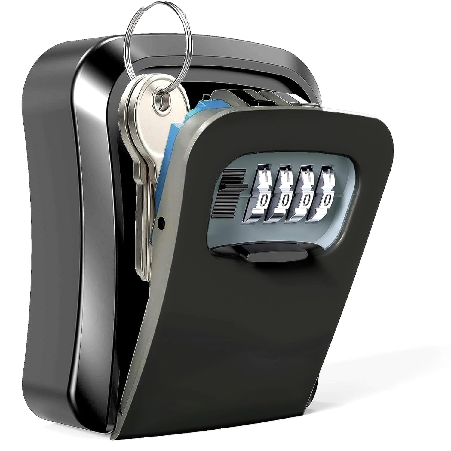 Lock Key, Wall Mounted Key Box -Combination Lock Box -Best Outdoor Waterproof and Security-Key Cabinet Safe -Great For Elderly Parents Spare House Keys (Black)