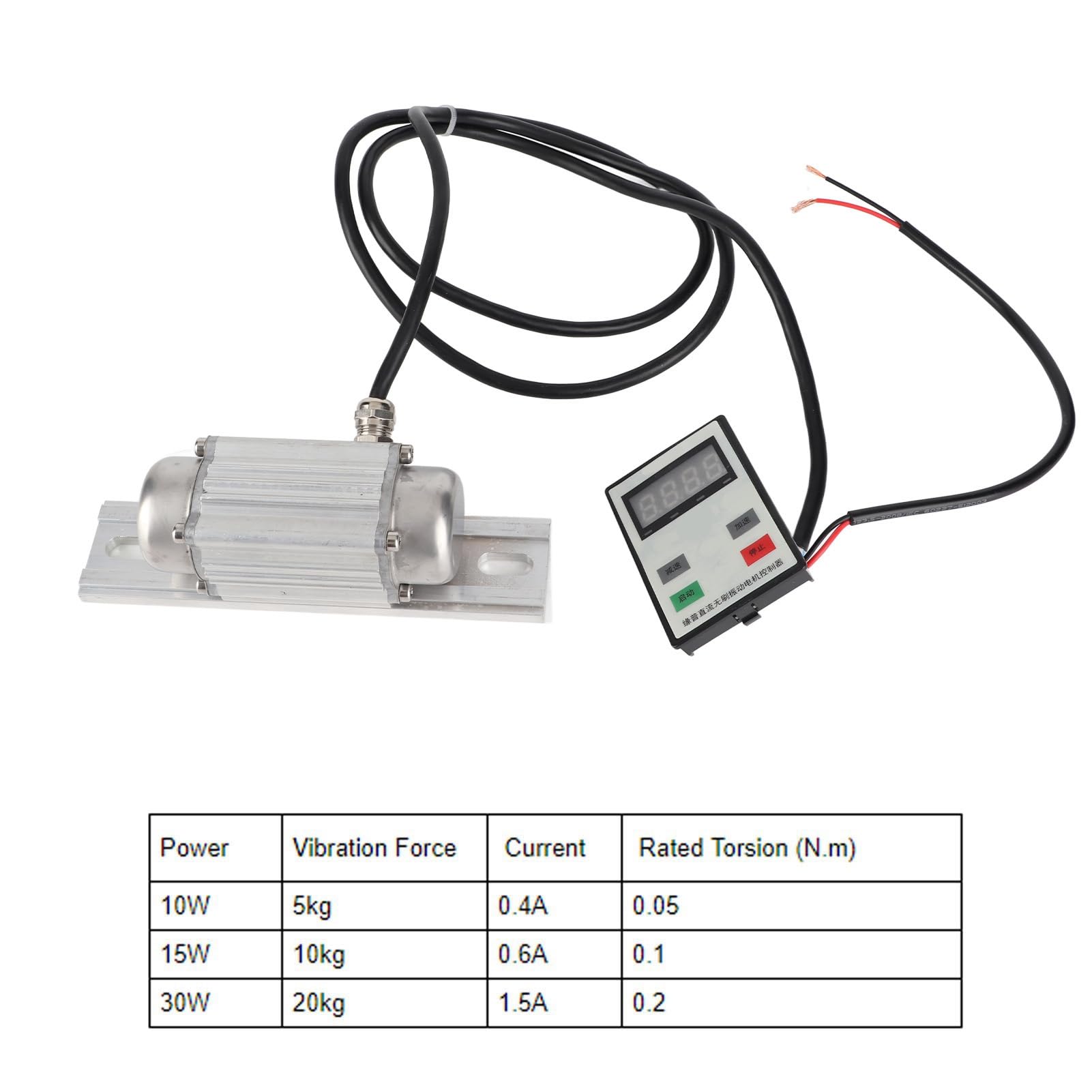 Naroote Motore di Vibrazione, Motore Vibrante 7500 Giri/Min Vibratore in Calcestruzzo Digitale con Controller di velocità 24 V DC Senza Spazzole per Tavolo da Shaker di Sabbia (30W)