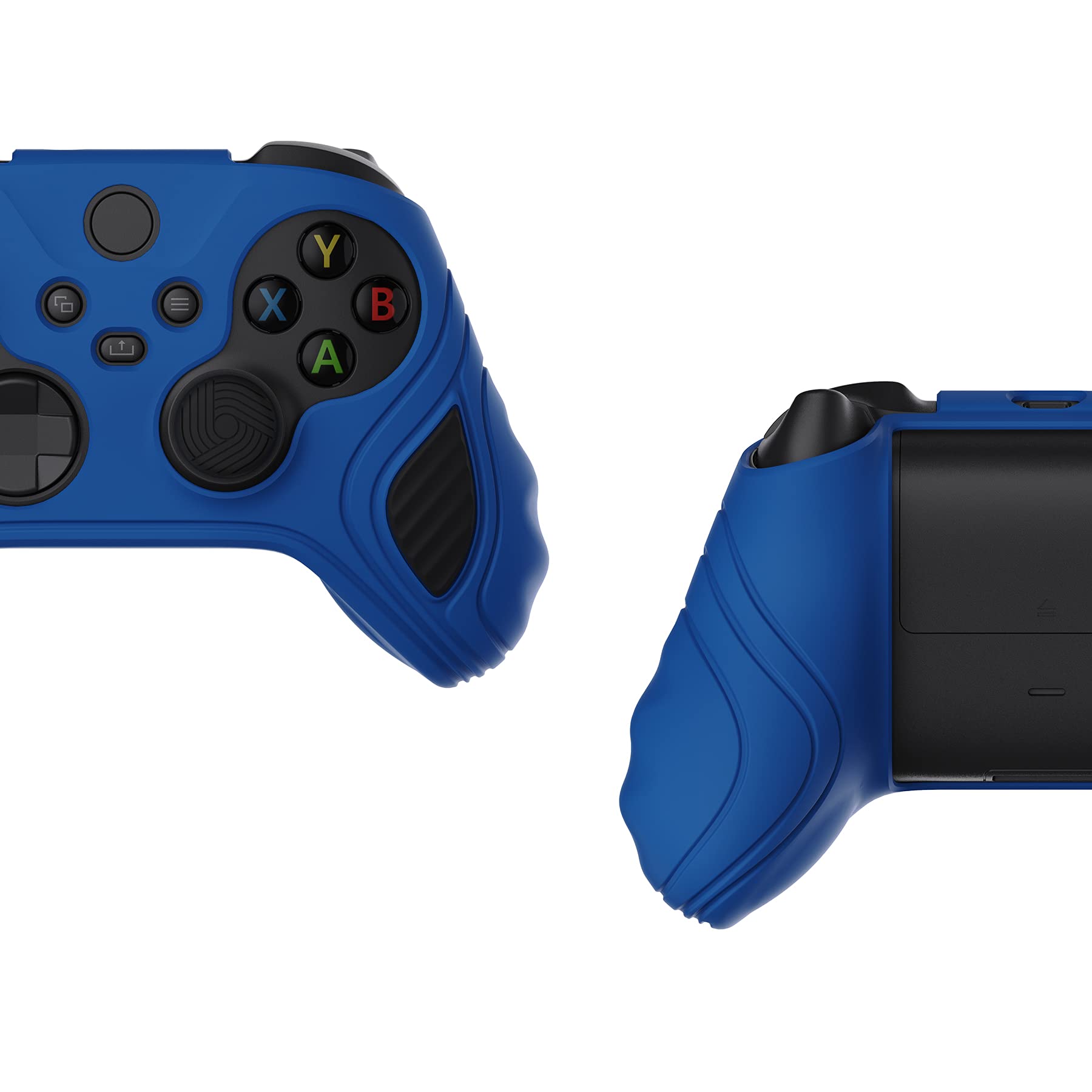 PlayVital Cover Custodia per Xbox Series X S Controller,Joystick Silicone Skin Gomma Protettiva Antiscivolo&Gommini Copri Analogici,Scorpione Edizione,Blu&Nero
