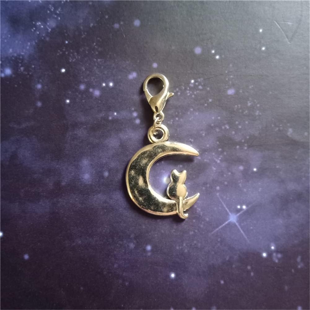 3pcs Moon and Cat Charms, Cartoon Cat Clip on Charm, Celestial Zipper Pull, Cute Charms for DIY - Image 2