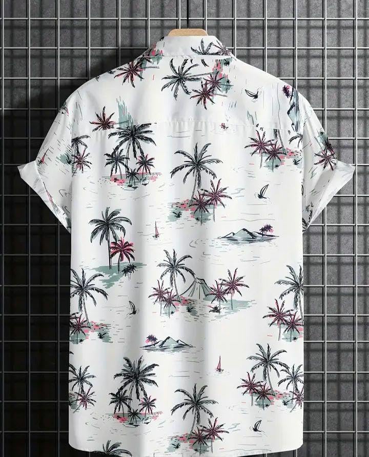 Amazon.co.jp: プリントメンズクリエイティブショートハワイアン白  