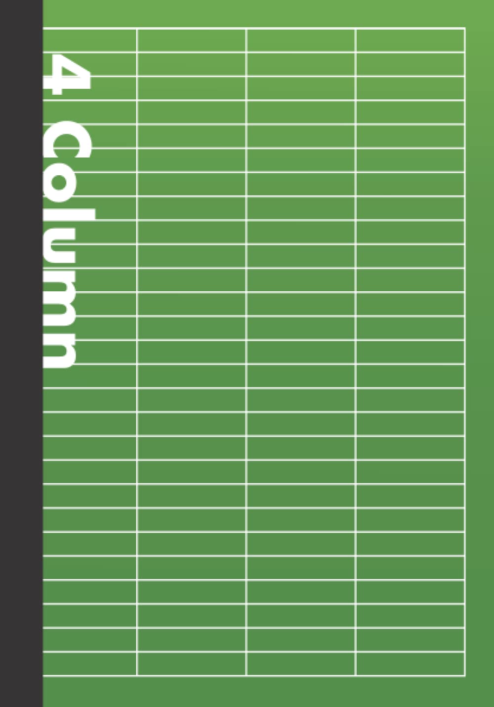 Simple 4-Column Notebook Green: DIN A5 | 110 Pages | Perfect Binding | Durable Softcover | Lined With 4-Column Template