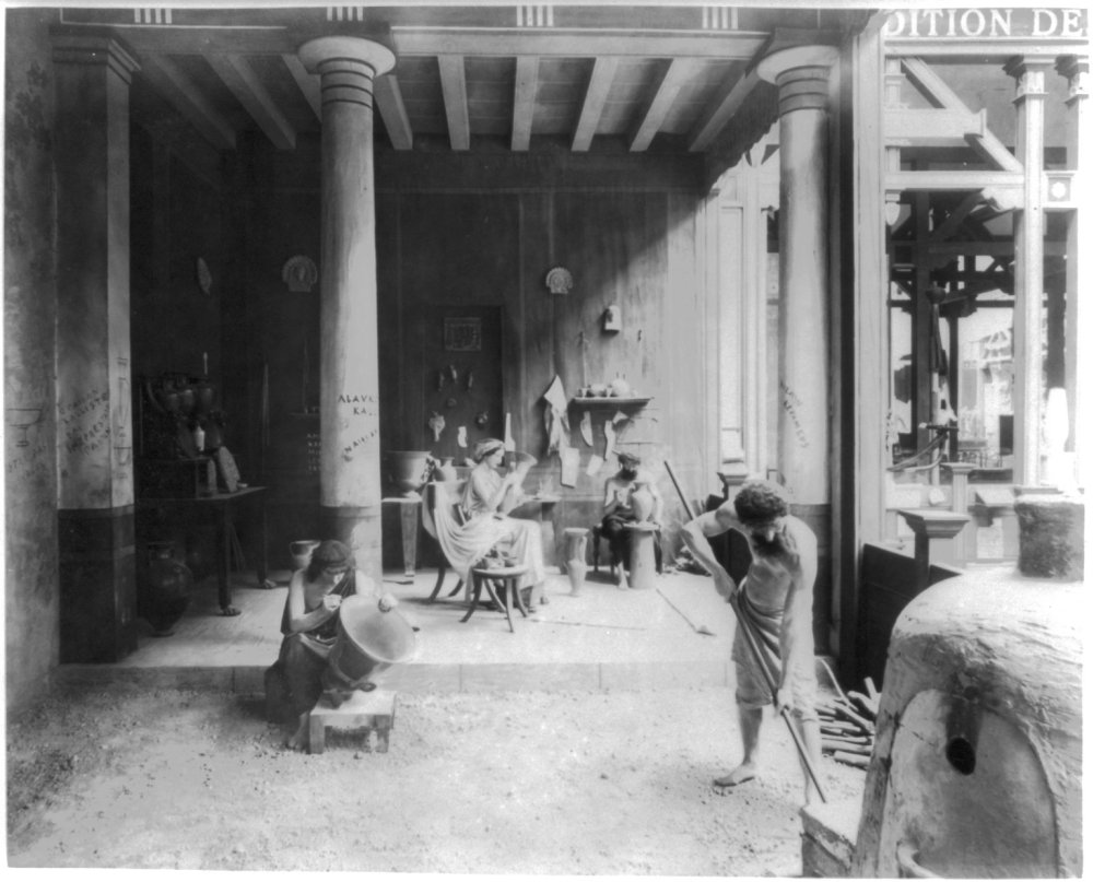 Buy Photograph early Greek pottery making, Paris Exposition, 1889