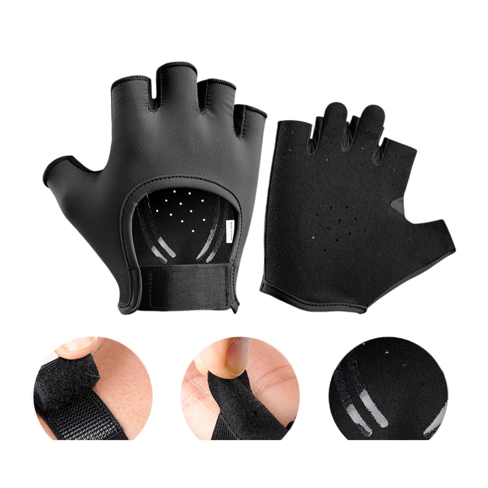 Guanti Ciclismo Deko Mezzo Dito - Multicolore, Pelle Sintetica, Senza Dita, UK