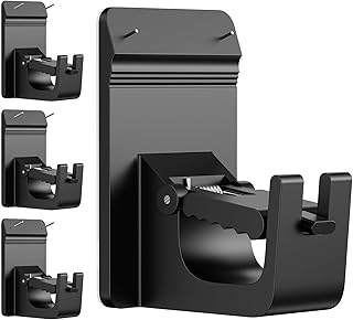 Universal Heavy Duty Curtain Rod Brackets, No Drill Curtain Rod Brackets with Adhesive & Invisible Nail, 30+LB Load Curtain Rod Holders, Damage Free Curtain Rod Hooks for Wall, Bathroom, Kitchen 4PC