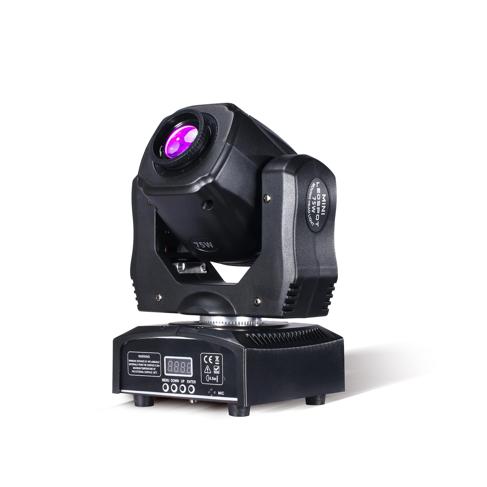 Luci da palcoscenico DMX 512 a testa mobile da 75 W, 8 gobo, 8 colori, con suono attivato, per feste, karaoke, matrimoni, discoteche, eventi, DJ (1 confezione)
