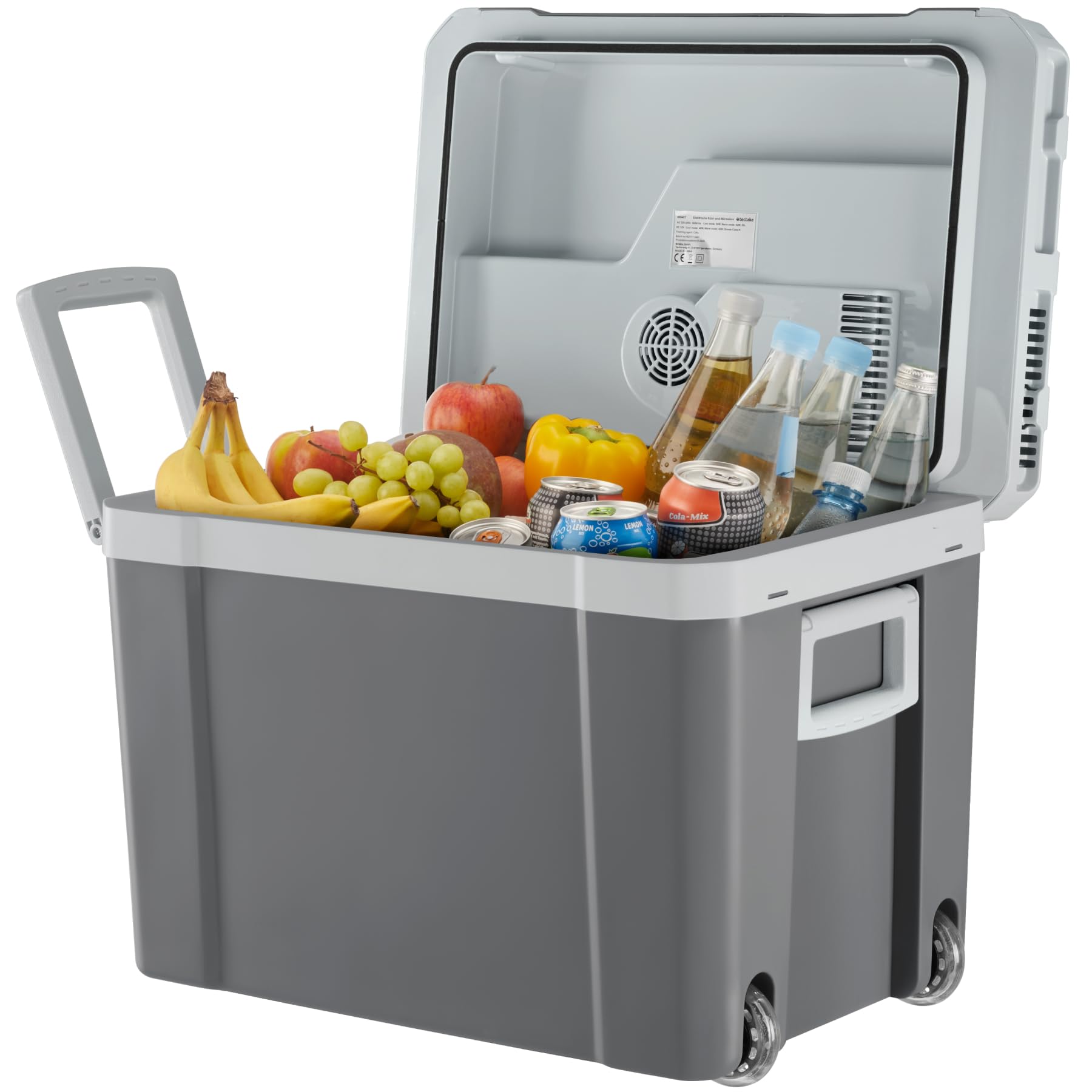 tectake® Nevera Portatil Electrica de 35L con Función de Calentamiento y Refrigeración, Modo ECO, Nevera Pequeña, 230 V y 12 V para Accesorios Coche, Camping, Accesorios Camper - 35 x 52,5 x 40 cm