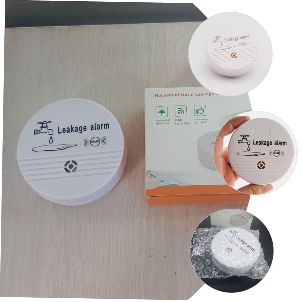 Angoily 4 Pièces Cool Alarme de capteur d'inondation minuterie d'eau piscines Compteur d'eau évier Cuisine éviers de Cuisine Kitchen Sink Alerte Fuite et Alarme capteur d'eau Abdos