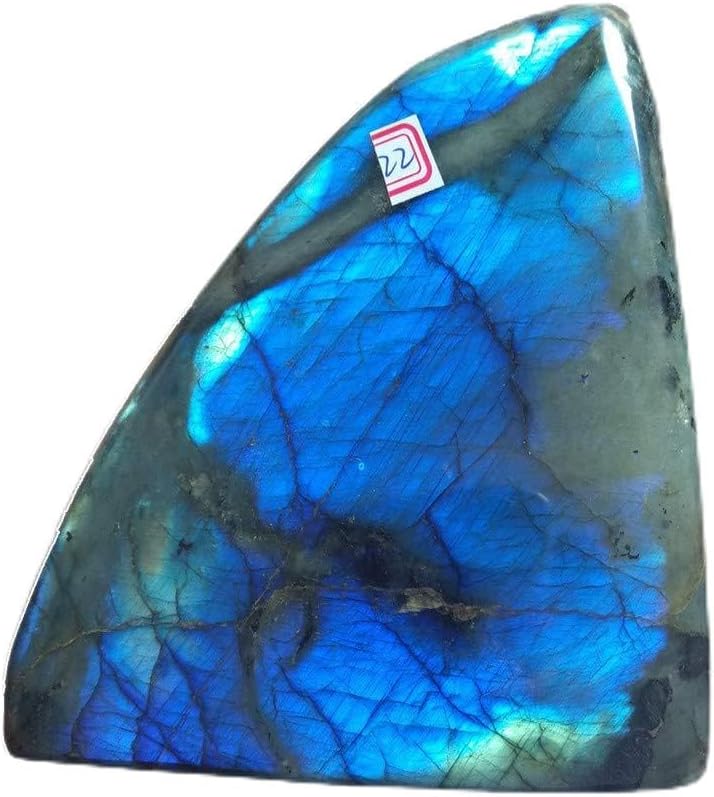 Labradorite Stone Freeform Spectrolite Stone for home decoration (Light blue)