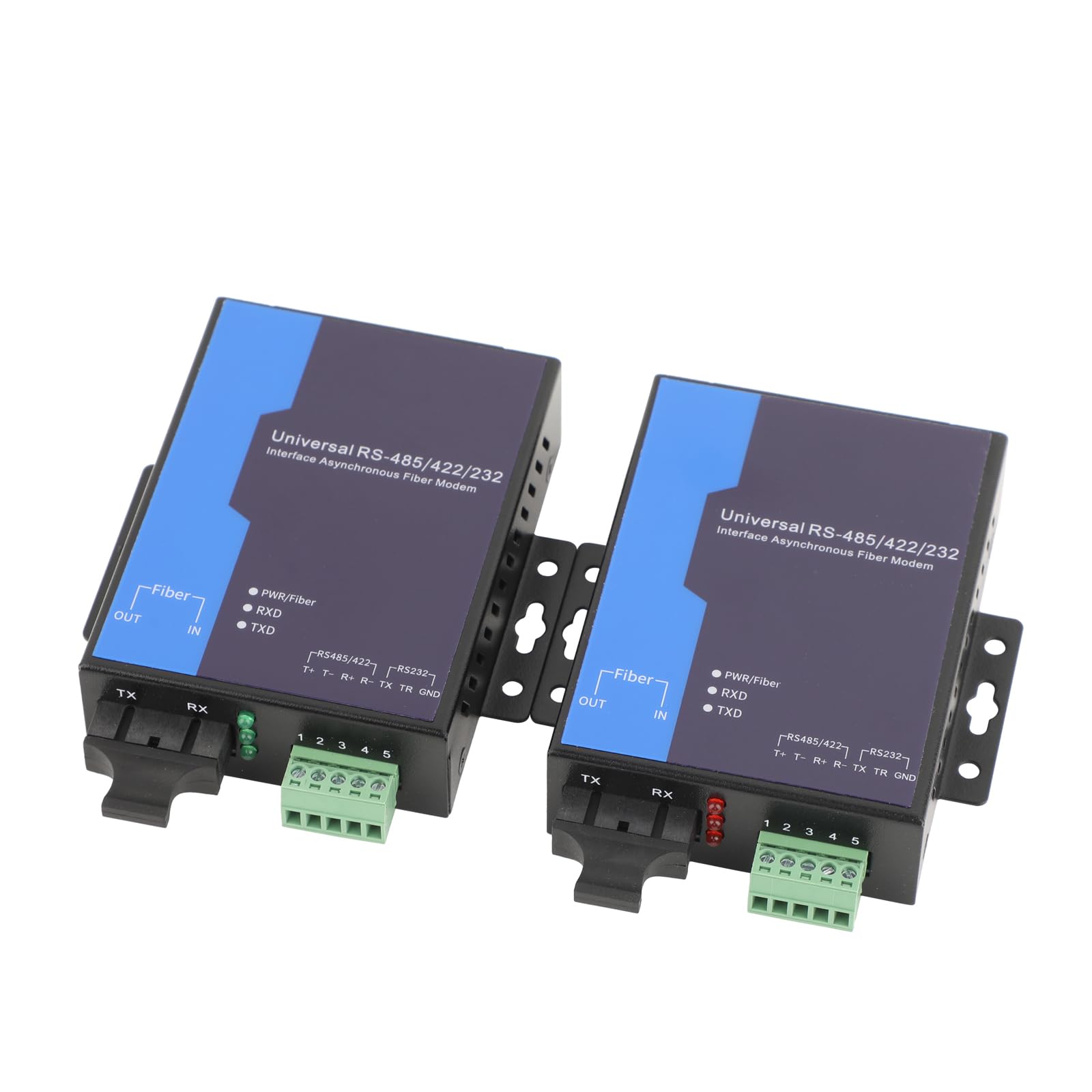 1 Paar RS485-Daten-Optik-Transceiver, 1-Weg bidirektional, SC/FC, 2–20 km (Multimode/Singlemode), DB9/Industrieterminal, für industrielle Steuerung (SC,Dual-Faser-Multimode,2KM)