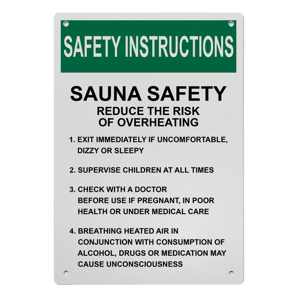 OSHA Sauna Safety Reduce The Risk Sign, 8.5 x 11 in