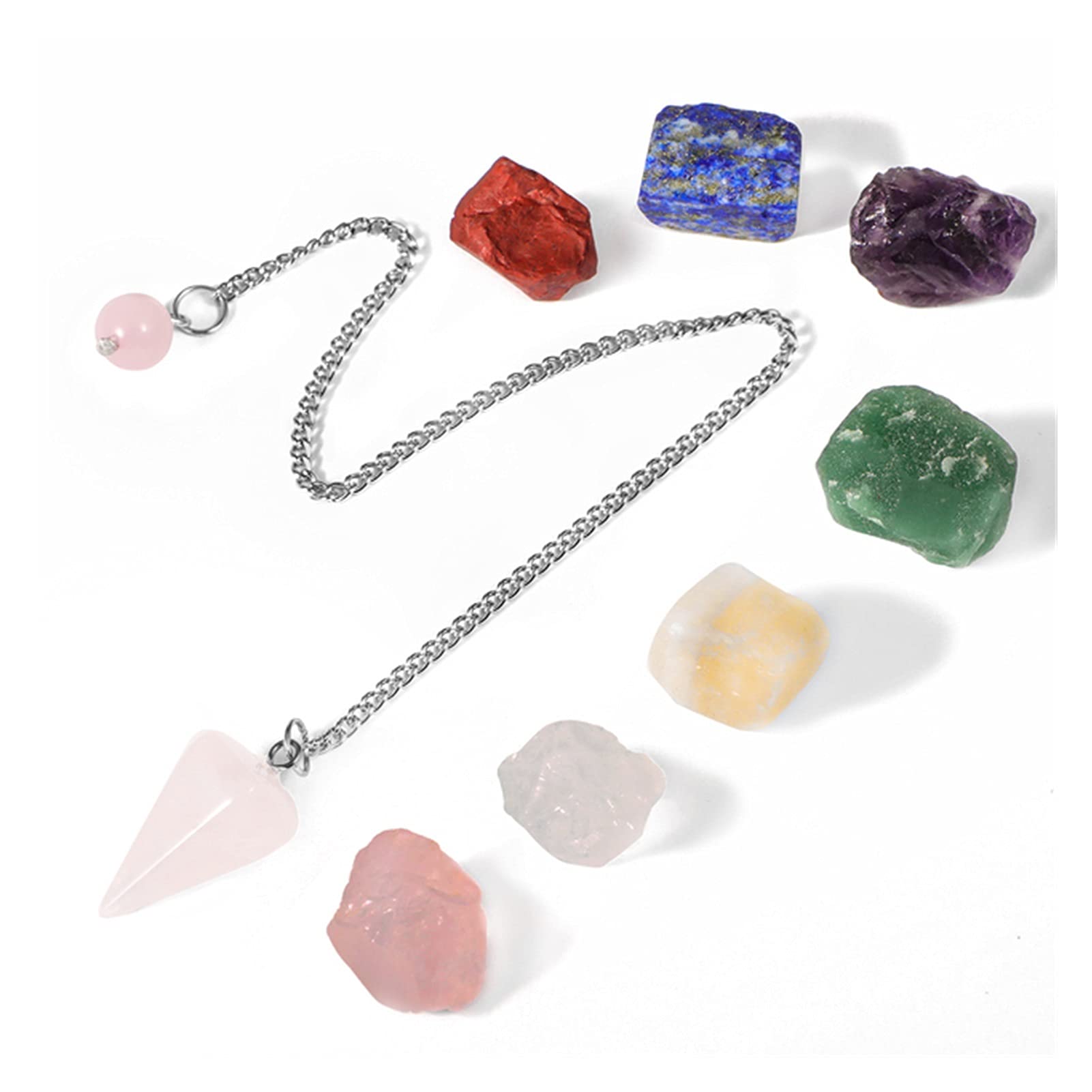 Pierres Brutes 7 Chakra et Améthystes en Cristal de Quartz pour Reiki
