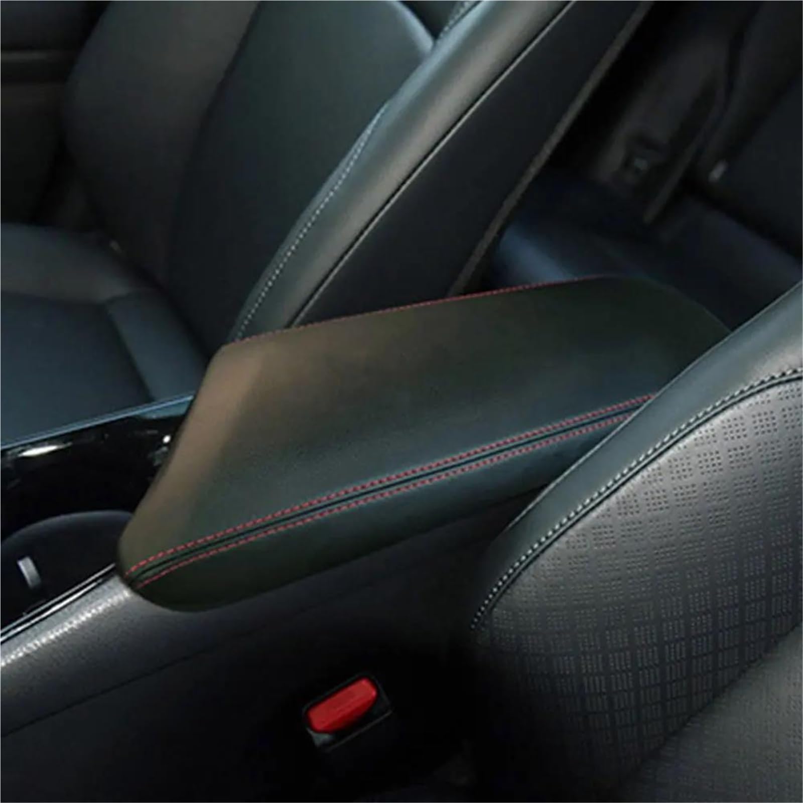 Jtwmty Red-Line Car Central Control Armrest Box Cover Sticker Decorative Leather For C-Hr Chr 2016-2023(Red-Line)