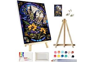 Framed Acrylic Sunflower Paint by Numbers Kit with Easel