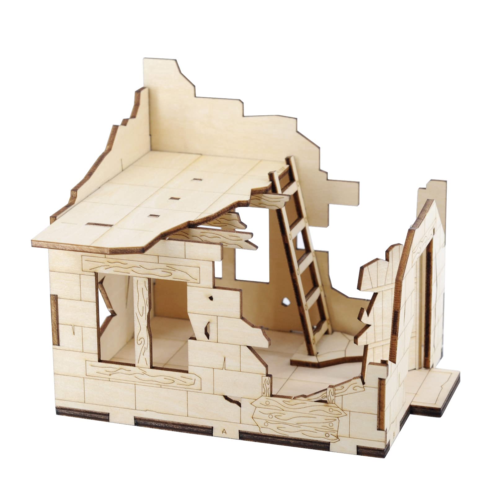 Buy DND Ruined House Wooden 2Level Destroyed Building Medieval Fantasy