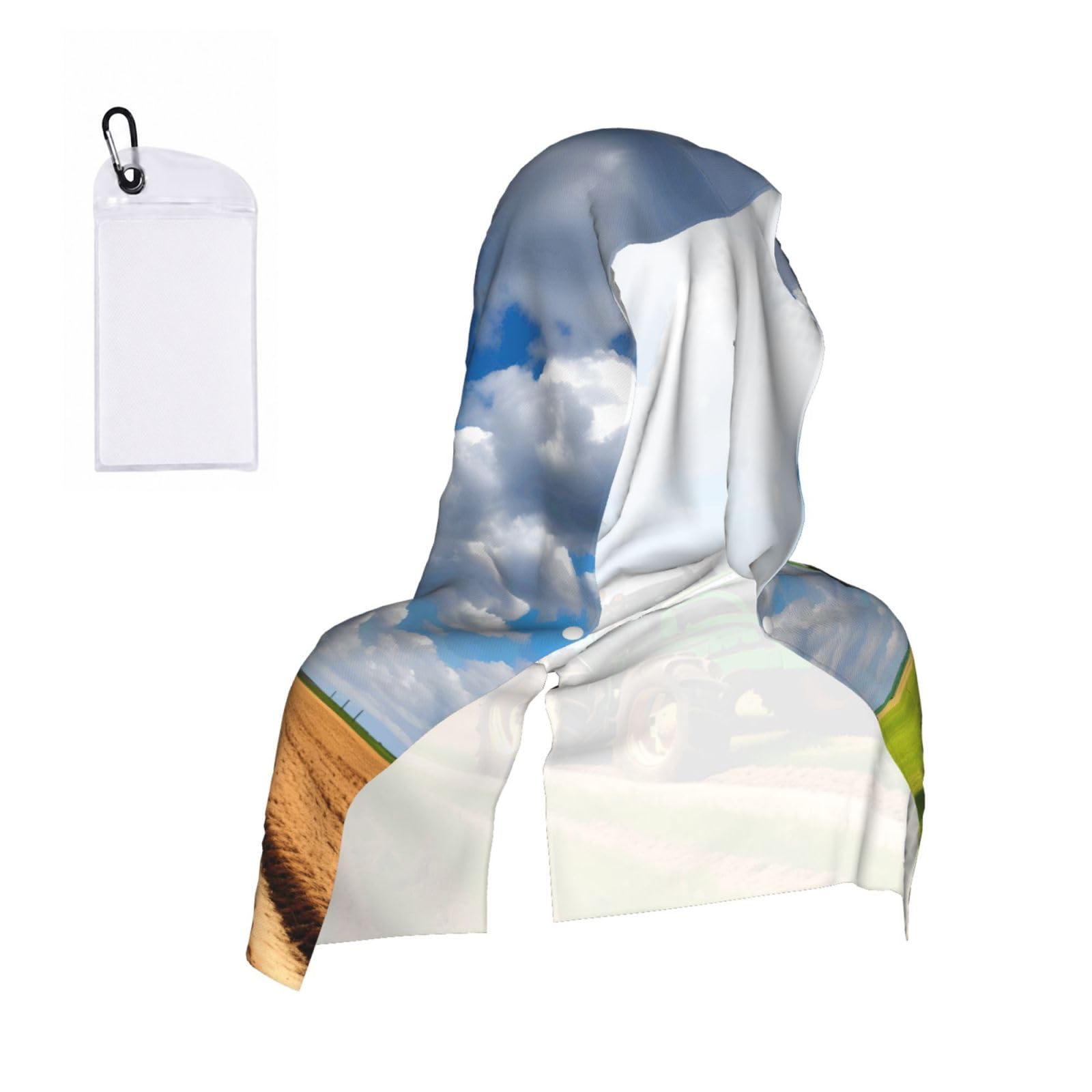 ZYJHYY Tractor Under Blue Sky And White Clouds Print Unisex Swimming Towel Practical Camping Towel Skin-Friendly Cooling Towel For Workout Training