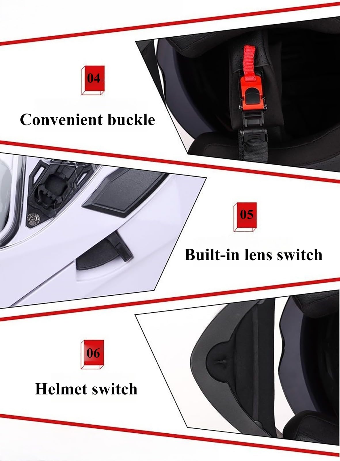 Modułowy Składany Kask Motocyklowy Pełny Kask Motocyklowy Do Przejażdżek Miejskich I Wycieczek Zatwierdzony przez ECE/DOT Szybki wizjer i wzór kreskówkowy