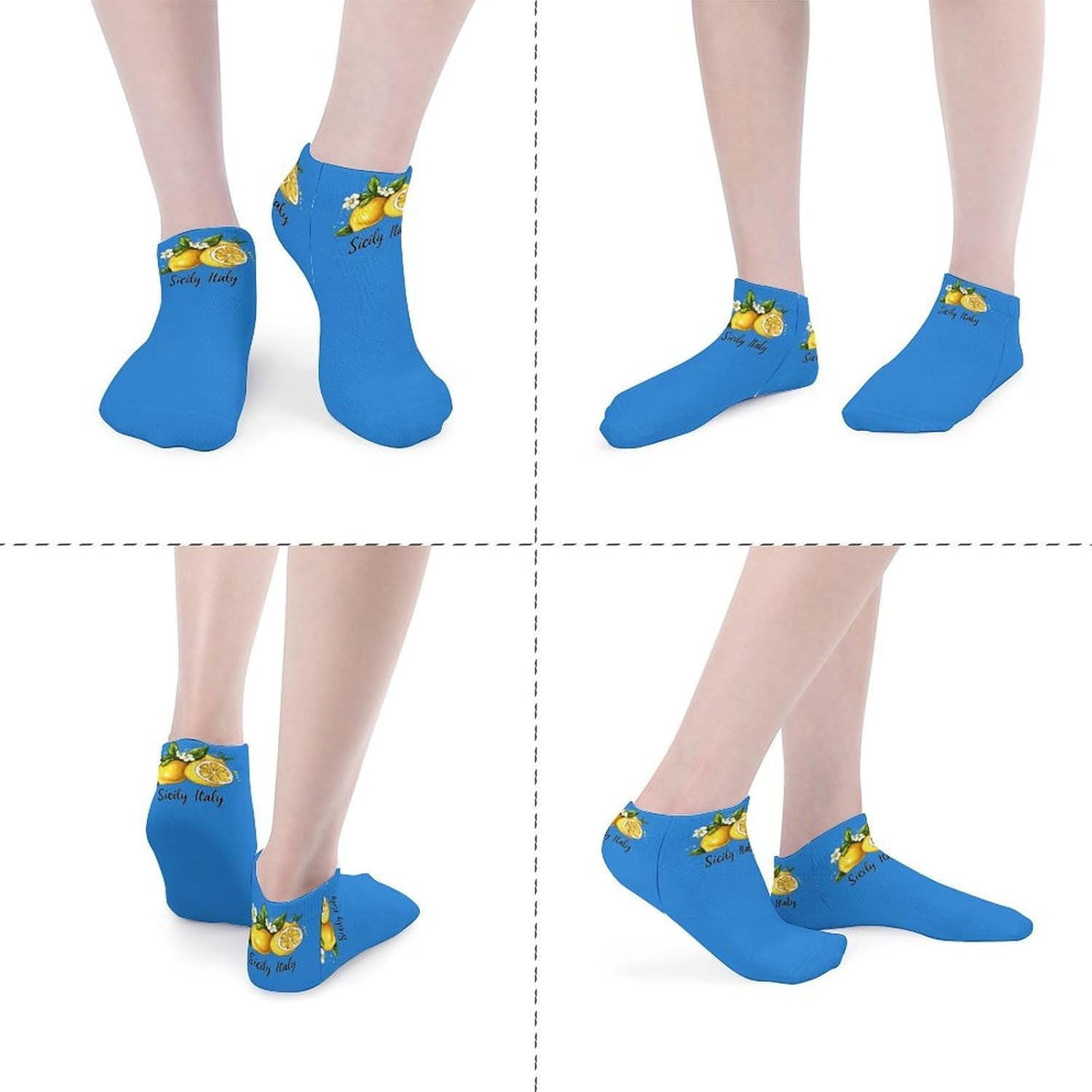 Sicilians Italy Italian Lemons Ankle Socks for Men Women Low Cut Crew Sock Casual Sports Clothing