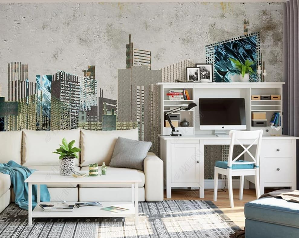 Papier peint intissé architecture abstraite poster geant mural decoration salon 400x280