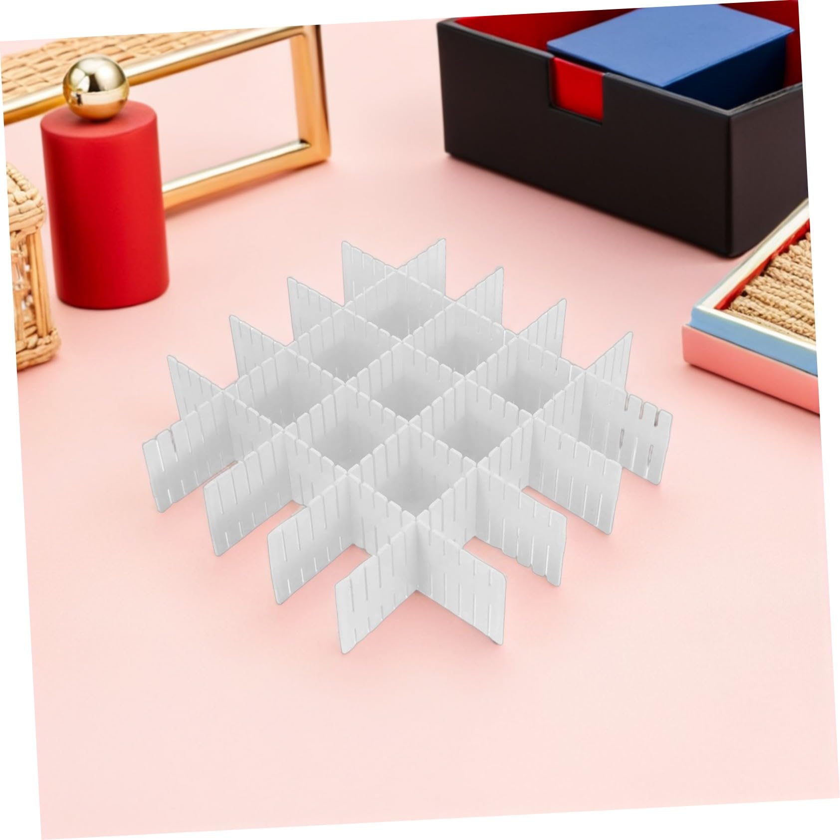 TOYANDONA 16 Pezzi Divisori Regolabili per Plastica da Organizer Flessibile per Biancheria Intima Calze e Cosmetici Separatore per Cassettoni e Cucina