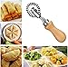Ravioli Cutter Stamps with Roller Wheel Round Mold with Wooden Handle and Fluted Edge Pasta Press Pasta Cutter for Home and Kitchen Use- 1.3