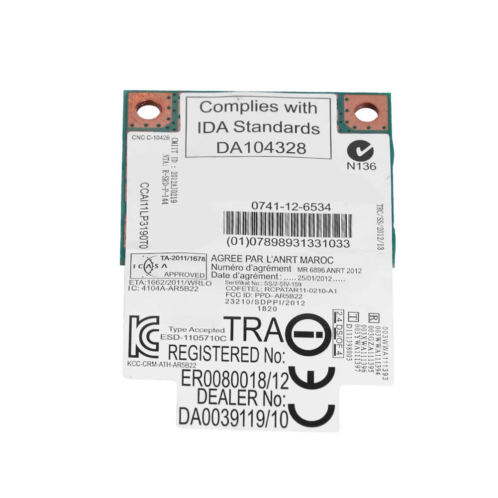 AR5B22 Dual Band WiFi Card, 2.4G/5Ghz 300Mbps PCB Network PCI-E Card, Mini Pci-E Wireless Card Excellent for Transferring Files, Browsing The Internet and Downloading Music