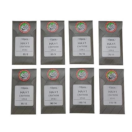 LNKA 80pcs Sewing Needles Organ House Sewing Machine Needles HAx1 15x1 for Singer Brother Size 60/8,65/9,70/10,75/11,80/12,90/14,100/16,110/18