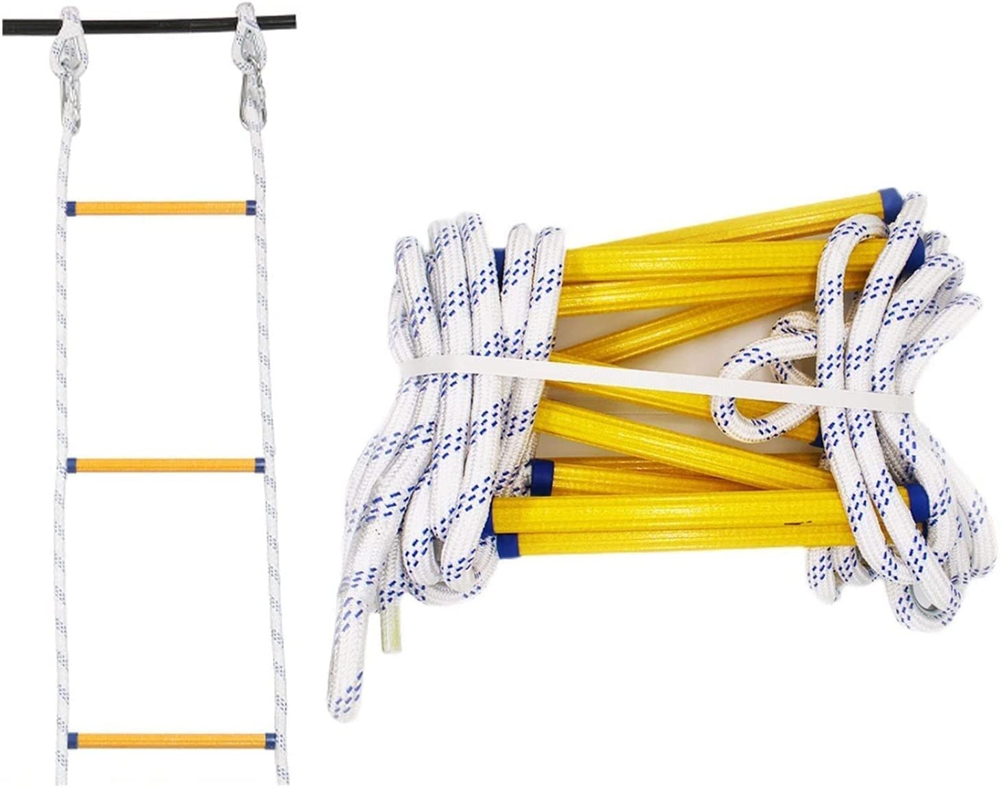 Échelle de corde d'évacuation d'urgence avec 2 crochets pour adultes
