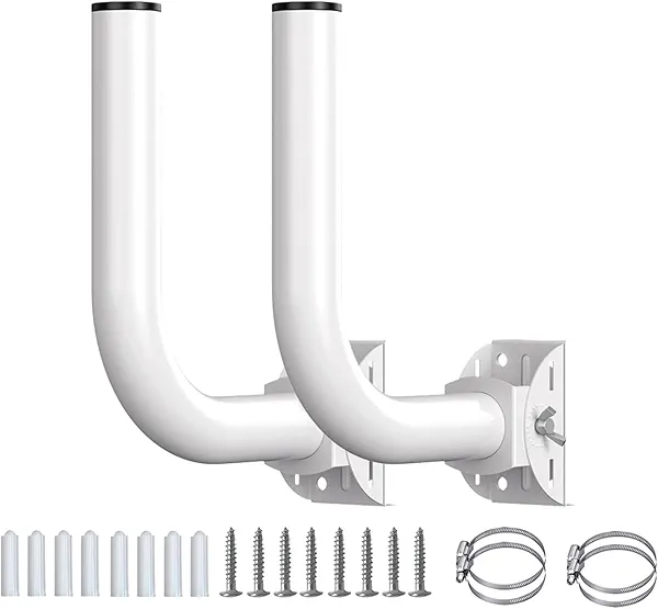 Universal Wireless Bridge Bracket Mount, ubiquiti Wireless Bridge, Pole Mount for Point-to-Point AP Access, Adjustable Bracket for Wall, Eave or Roof Mounting(2 Pack)