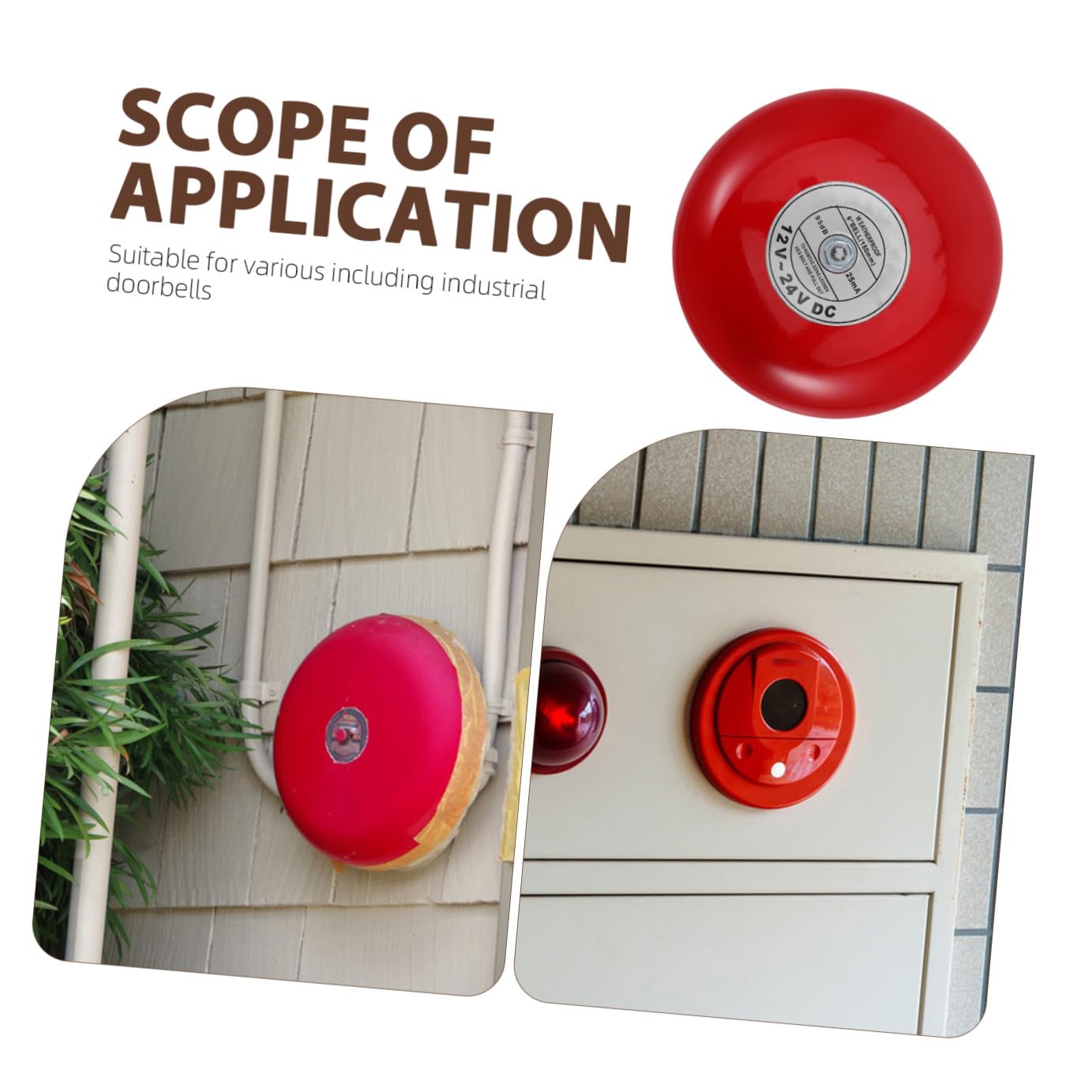 Sonnette D’Ascenseur Rouge en Plastique, Alarme Électrique Étanche | Installation Simple, Volume Élevé, Fiabilité Élevée, Usage Industriel et Scolaire