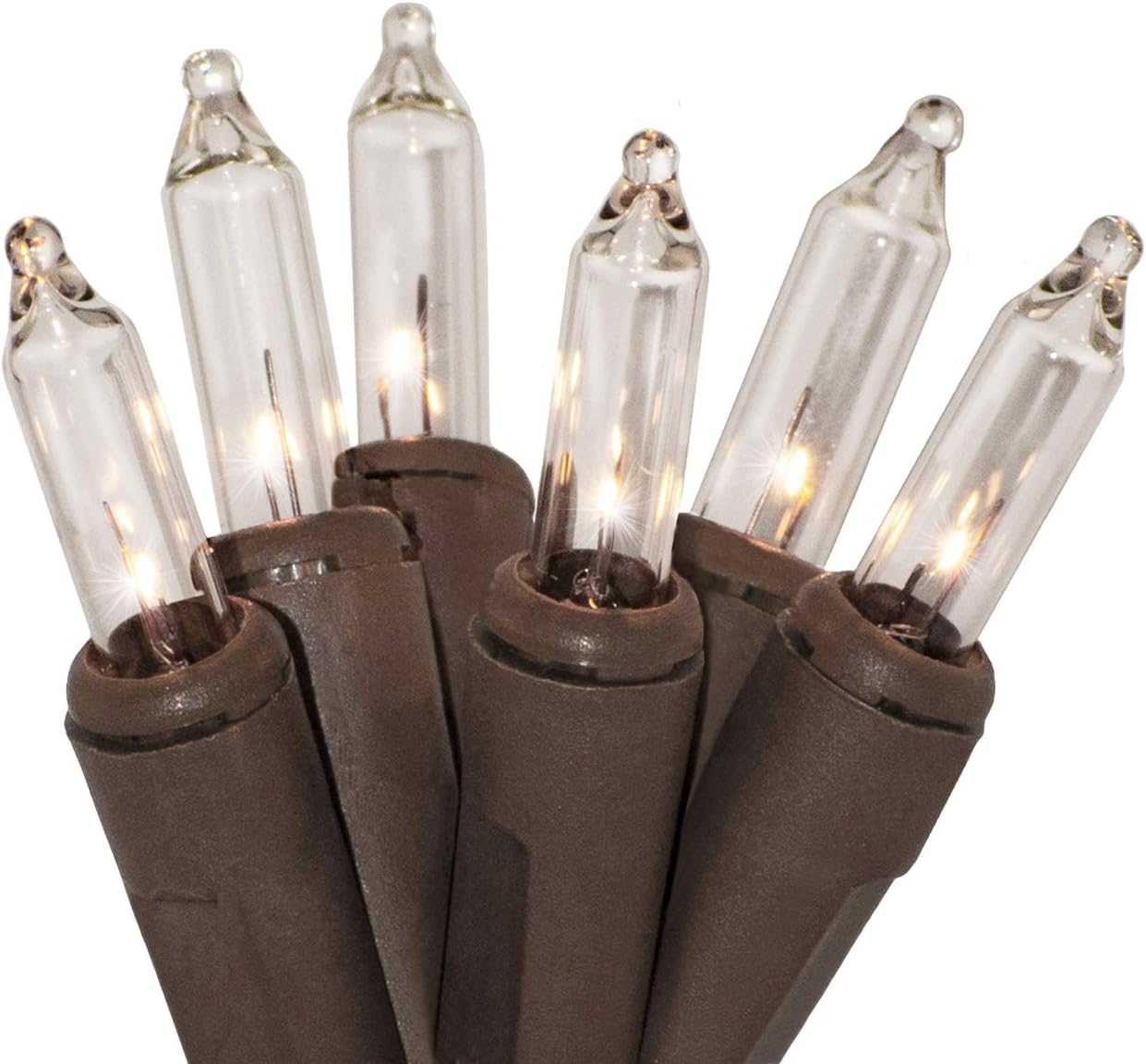 612 Vermont 35 Clear Mini Christmas String Lights on Brown Wire Cord, UL Approved for Indoor Use Only, 9 Foot of Lighted Length, 10 Foot of Total Length
