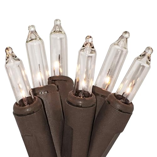 612 Vermont 35 Clear Mini Christmas String Lights on Brown