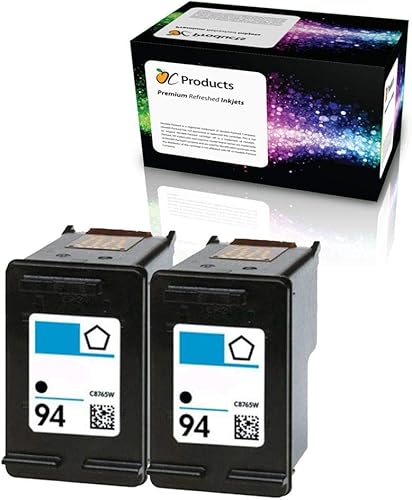 Cartucho de tinta de repuesto para HP 94 para Officejet 150 100 H470 7410 7310 7210 Deskjet 460 PSC 1610 2355 (2 negro)