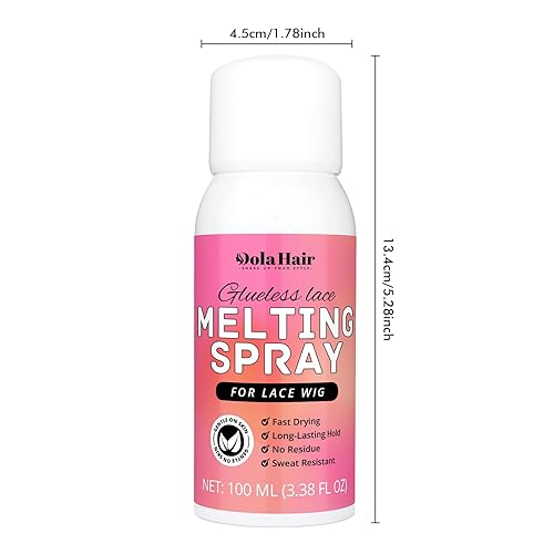 Miniatura 6 de Dolahair Spray de fusión de encaje para pegamento para cabello de peluca sin pegamento, espray transparente de baja viscosidad para pelucas y