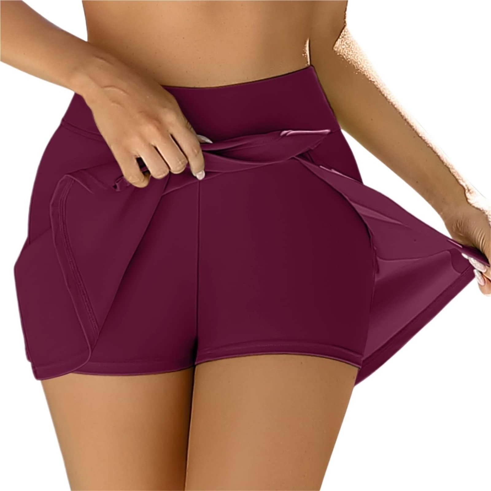 Pantaloncini da Bagno for Sport con Gonna Divisa incorporata, Pantaloncini a Vita Alta, Pantaloni for Donna per Spiaggia e Piscina