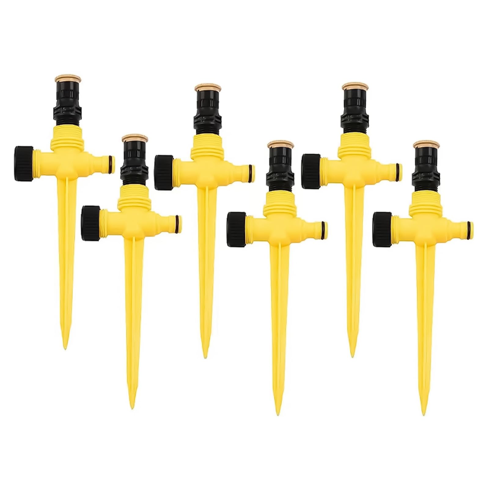 KALUROIL 6 PCS Aspersor de jardín giratorio 360° para regar plantas, flores y verduras - Ahorra tiempo y agua con nuestro sistema de riego ajustable 90°-180°-360°