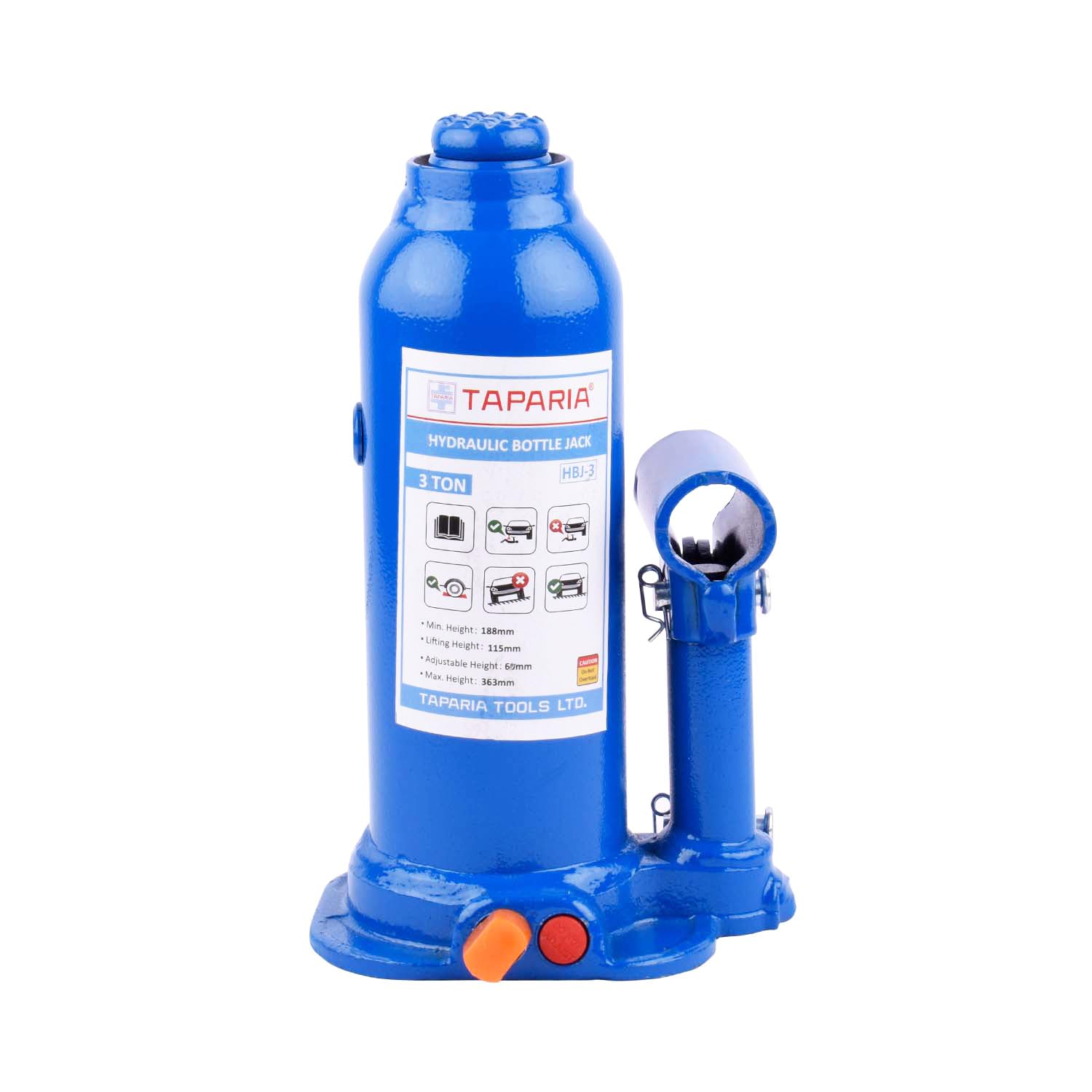 Taparia Hydraulic Bottle Jack, 3 Ton (Hbj 3) Amazon.in Car & Motorbike