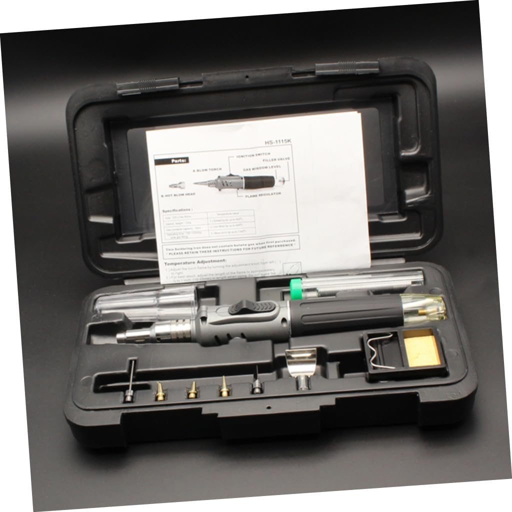 Multifunctional Gas Soldering Iron Kit 10-in-1 Cordless Torch 400℃ Tip Gas Welding Tool Safe for Electronics Crafts