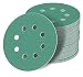 Produktbild 125 mm green Exzenter Schleifscheiben Sortiment SET 50 Scheiben P2000 P1500 P1200 P1000 P800, 8 Loch Klett Schleifpapier