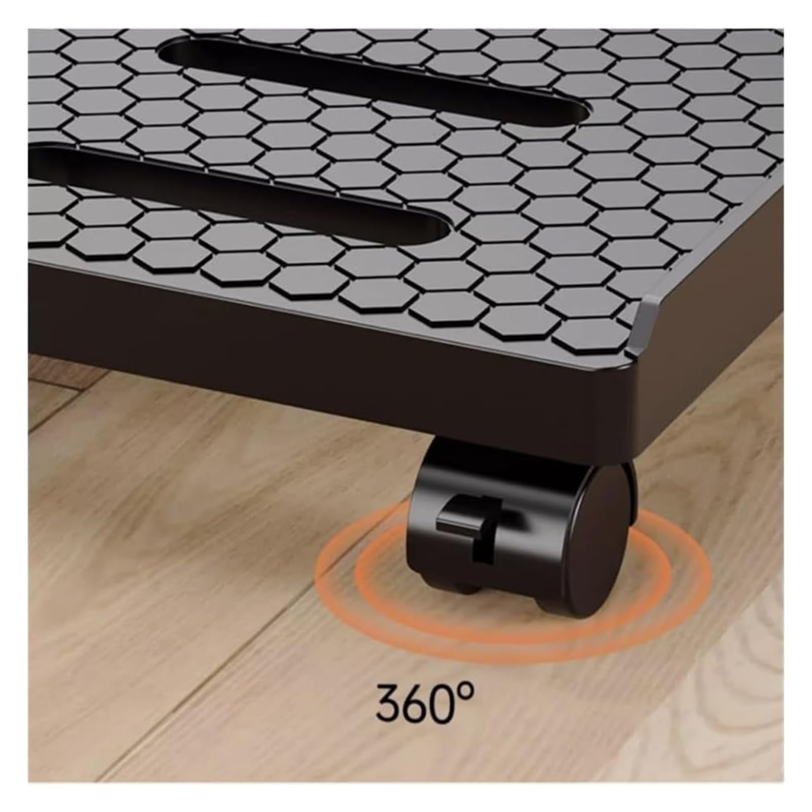 Soporte de Torre for PC con 4 Ruedas giratorias, Soporte de CPU for Suelo con Ruedas bloqueables Debajo del Escritorio for Oficina en casa (Negro)