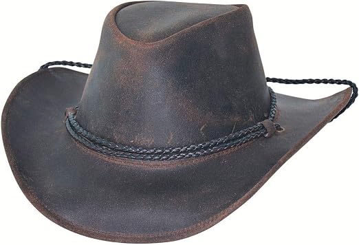 Genuine Leather Aussie Style Cowboy Hat 
