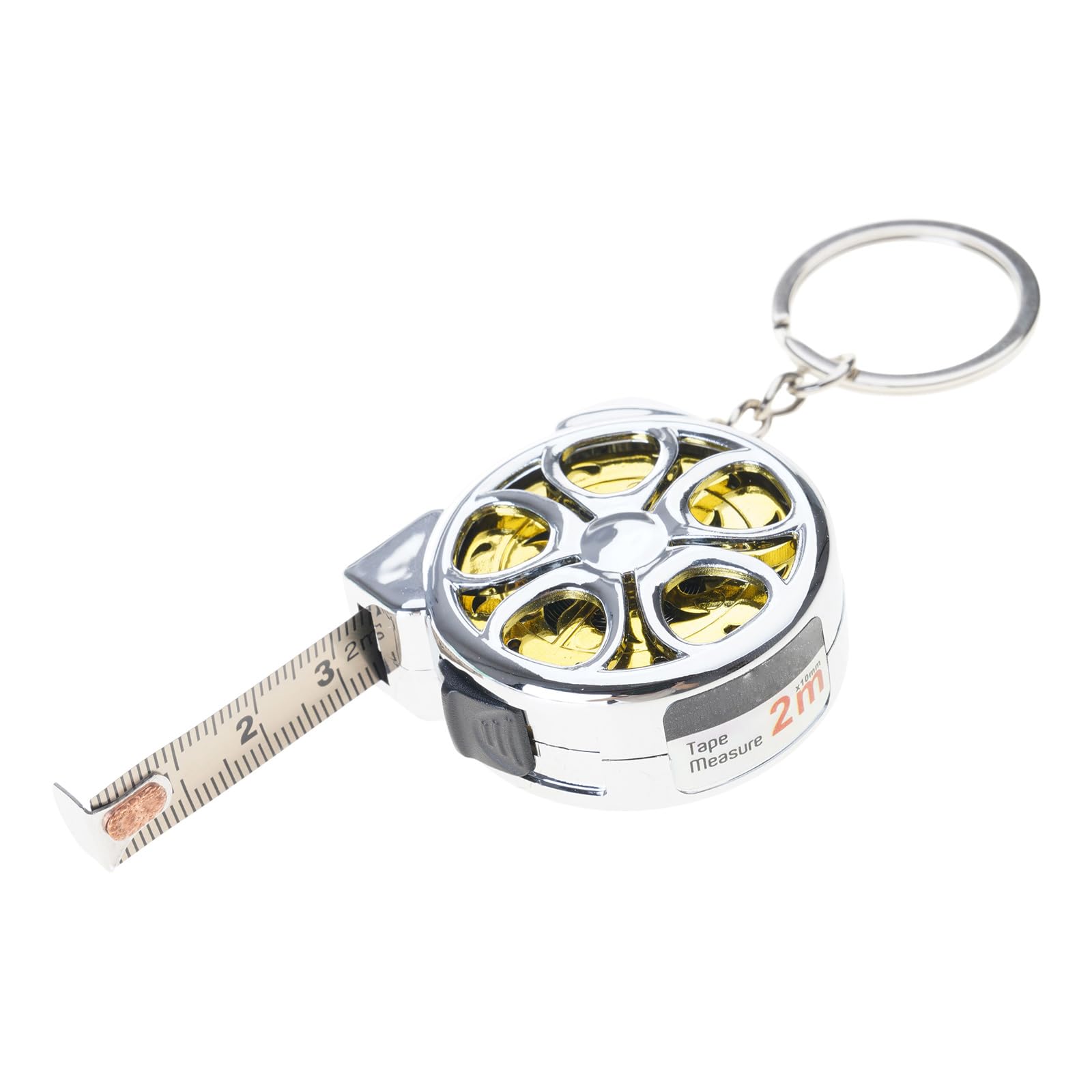 Tsophreniq Gold Selves Locking Tape Measure, 6.5Ft Waterproof Anticorrosion Retractable Ruler Woodworking Measuring Tool Retractable Ruler