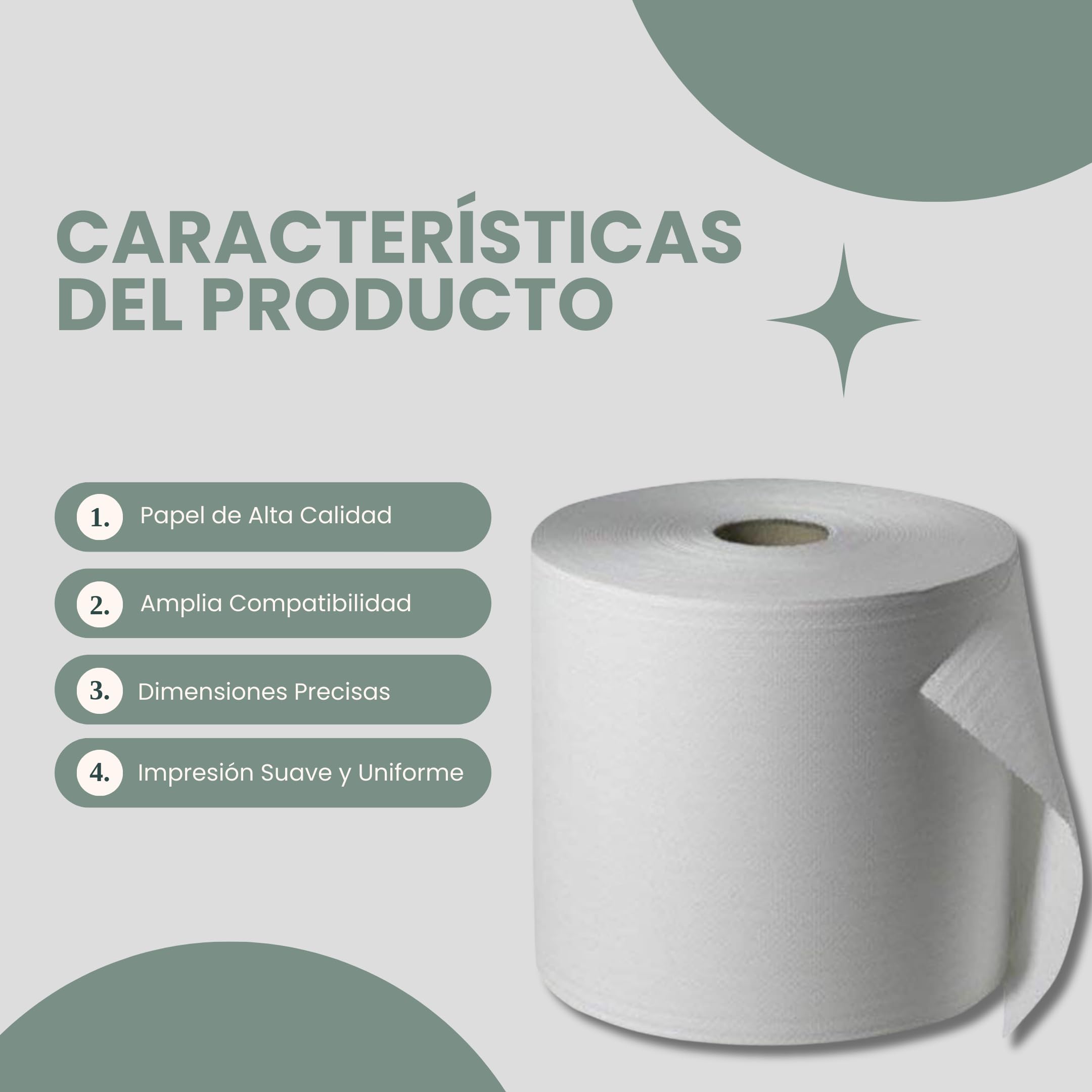 BALSAT | 6 Bobinas de papel industrial blanco | 100% Pasta Virgen | Paquete de 6 Unidades | Bobinas industriales