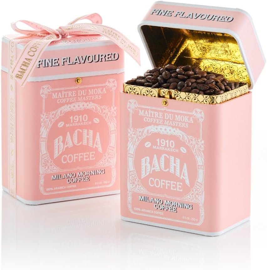Bacha Coffee | Milano Morning Fine Flavoured, Whole Beans, Medium Roast, 100% Arabica Specialty Coffee, 250g Signature Nomad Collection, Gift Box