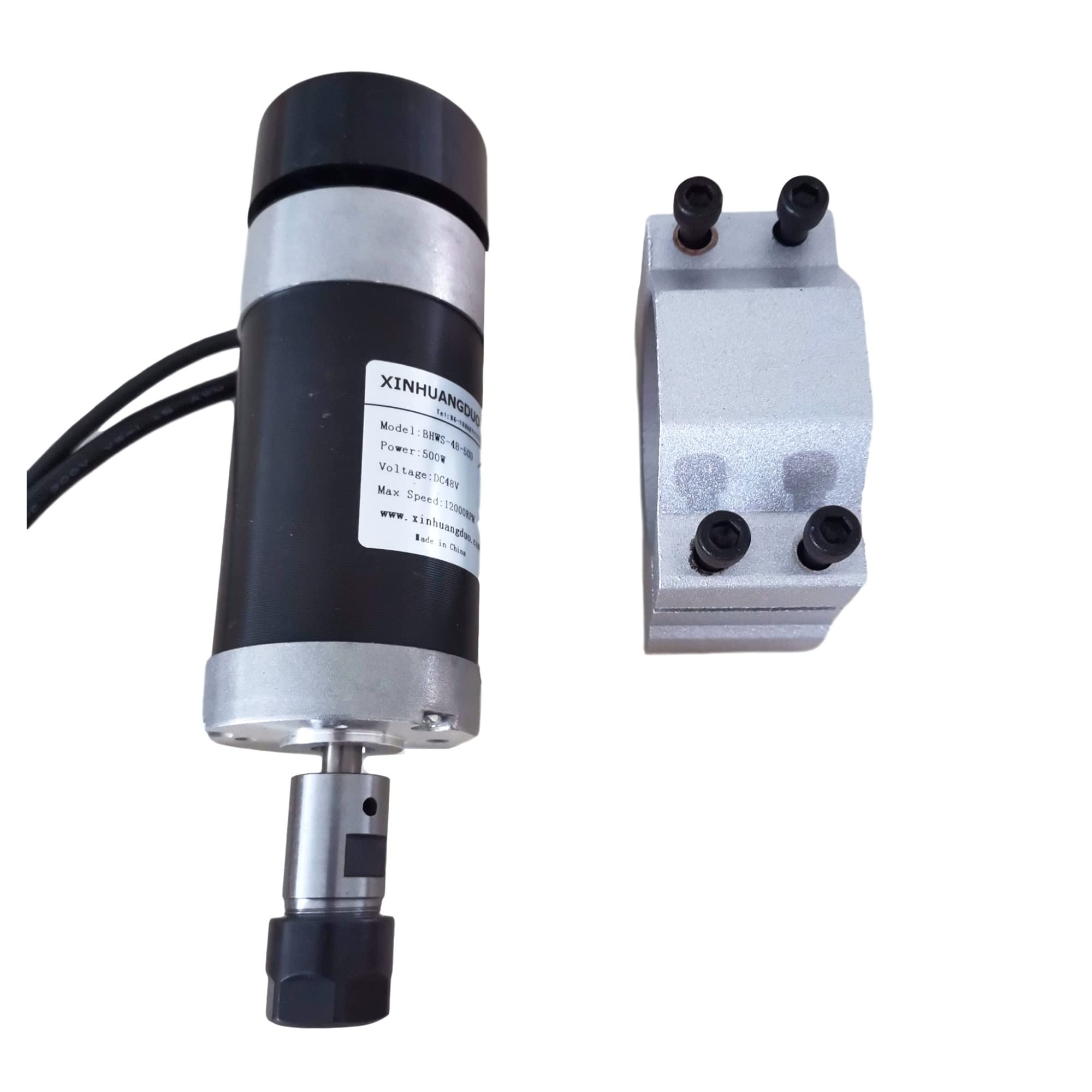 Wrzeciono 48v 500W ER16 bezszczotkowy wrzeciono + 57MM zacisk ze śrubami + 48V sterownik silnika + 48VDC 10.5A zasilacz(Package3)
