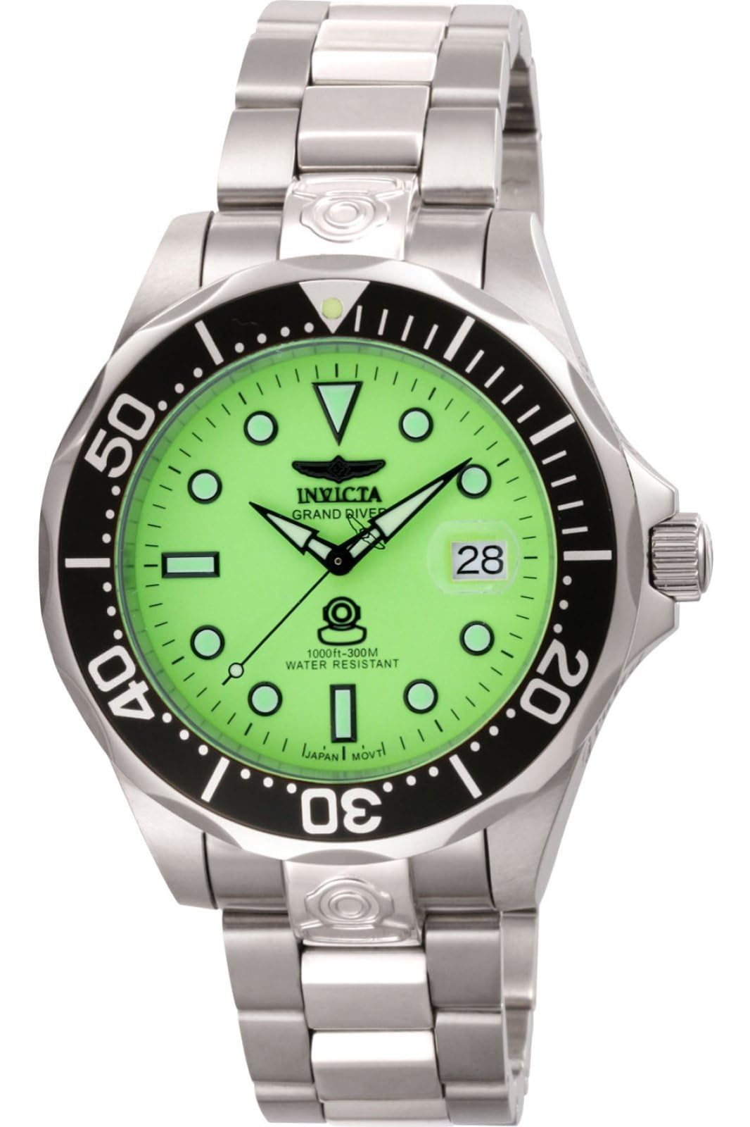 Men's 10641 Pro Diver Automatic Green Dial Stainless Steel Watch